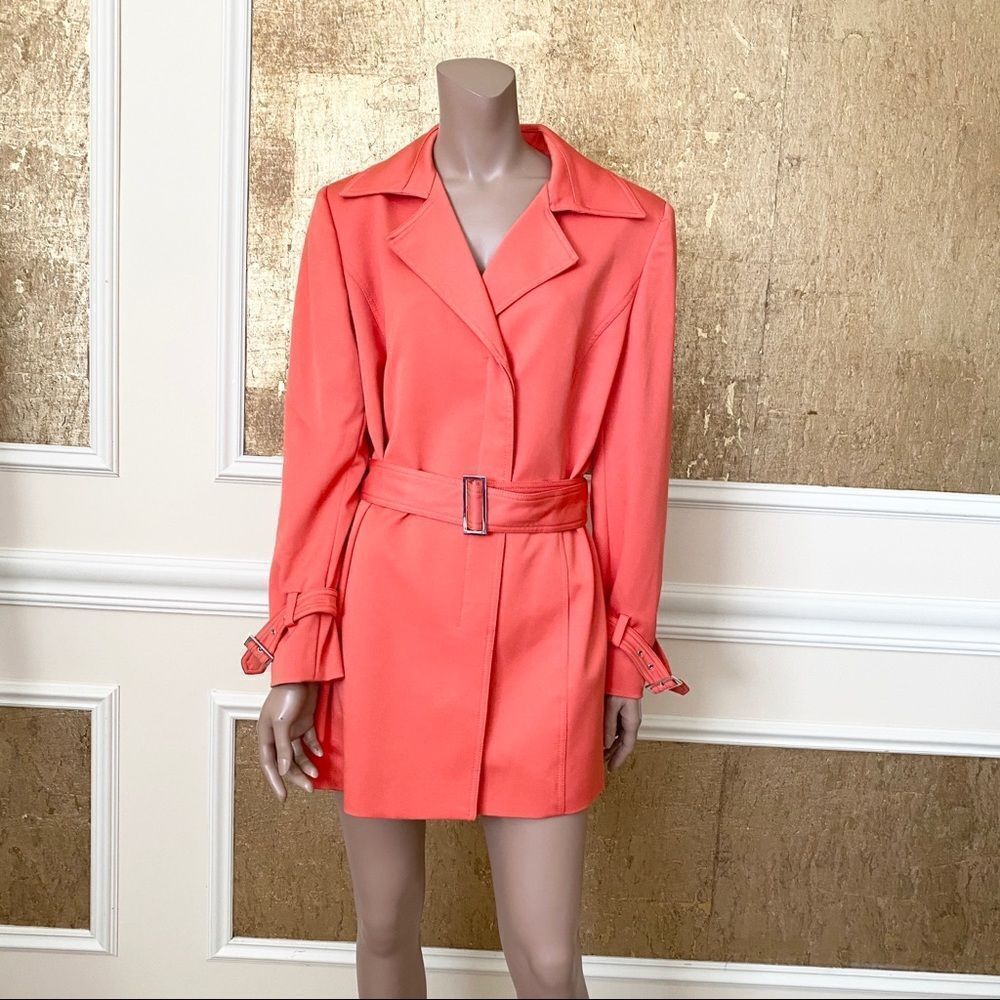 Nipon Boutique vintage orange trench coat 14